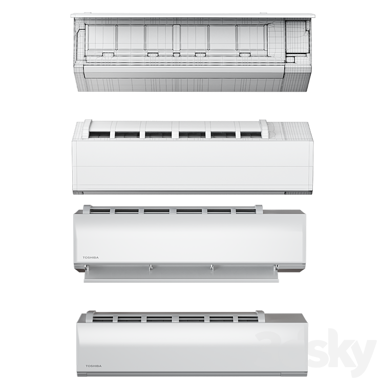 Air conditioners Toshiba HAORI TKVG Shorai Edge 3DS Max - thumbnail 2