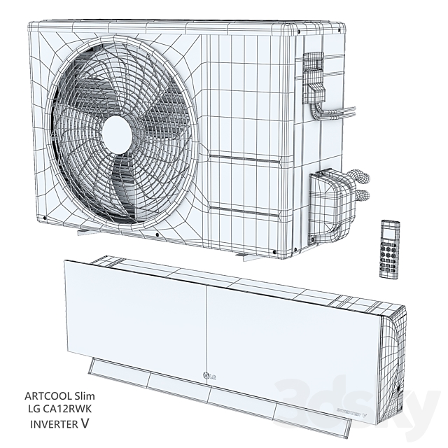 Air conditioning ARTCOOL Slim LG CA12RWK 3DS Max Model - thumbnail 3