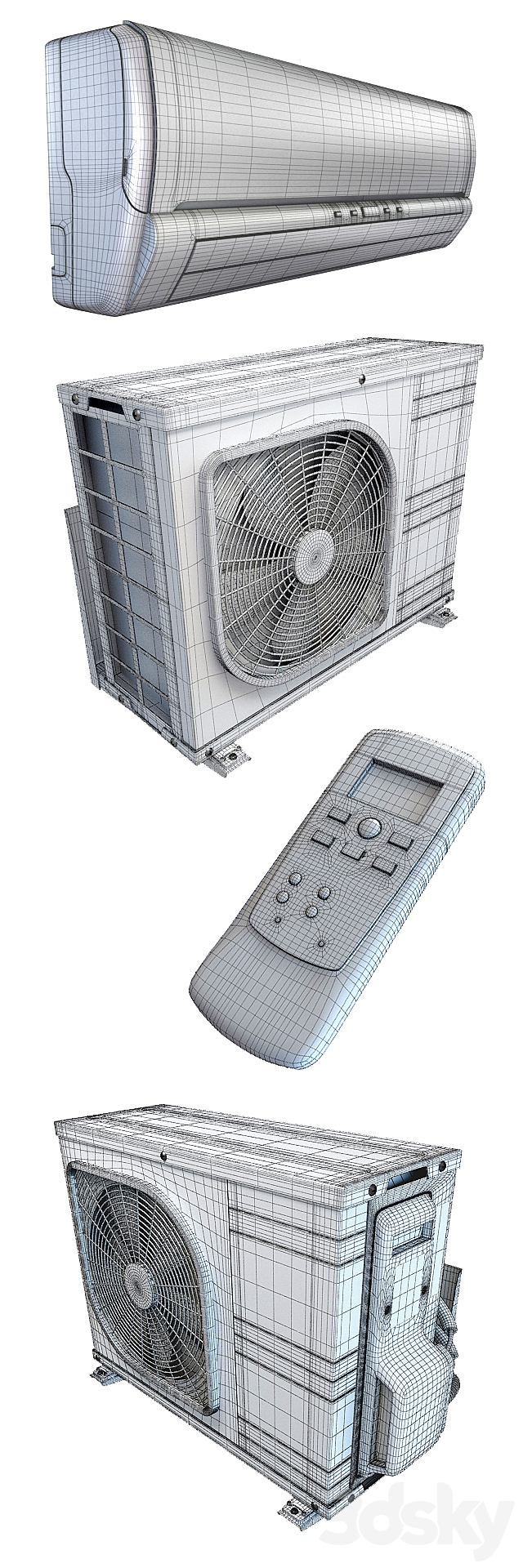 air conditioning Mitsubishi 3DS Max Model - thumbnail 3