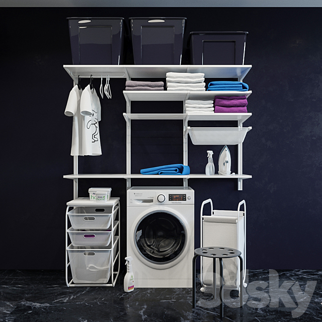 Algot IKEA Storage System ikea BOAXEL ????????_ washing machine _ Towels 3DSMax File - thumbnail 1