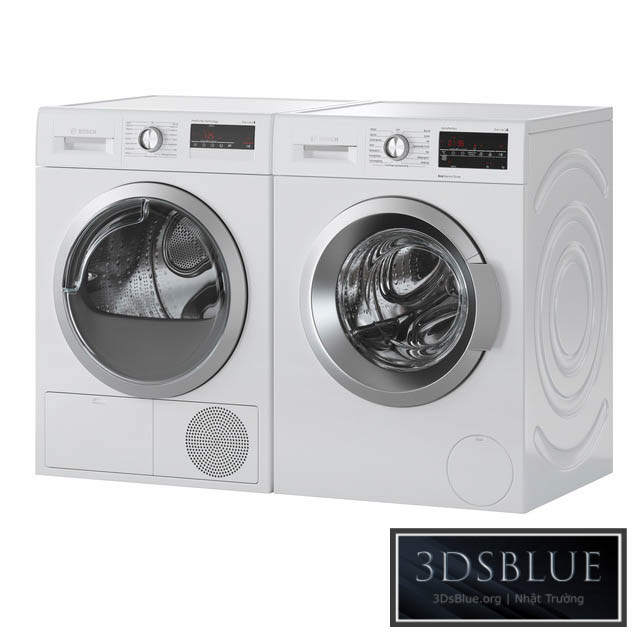 Bosch Washer Serie 6 Dryer Serie 4 Laundry Room 3DS Max - thumbnail 3