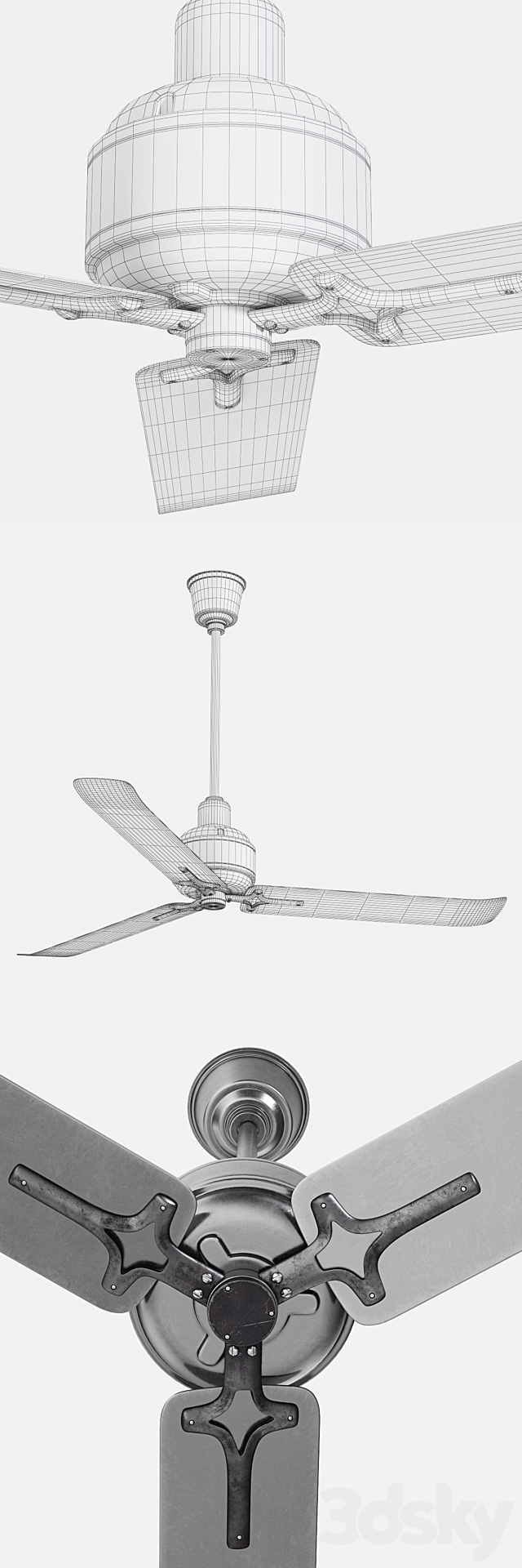 Ceiling fan JAIPUR 4 3DS Max Model - thumbnail 3