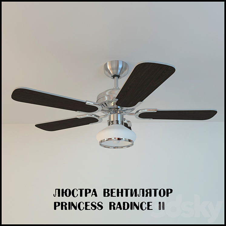 Chandelier fan Princess Radince II 3DS Max - thumbnail 1