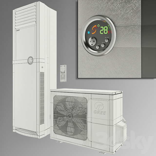 Column conditioning GREE Cooling Bay 3ds Max - thumbnail 3