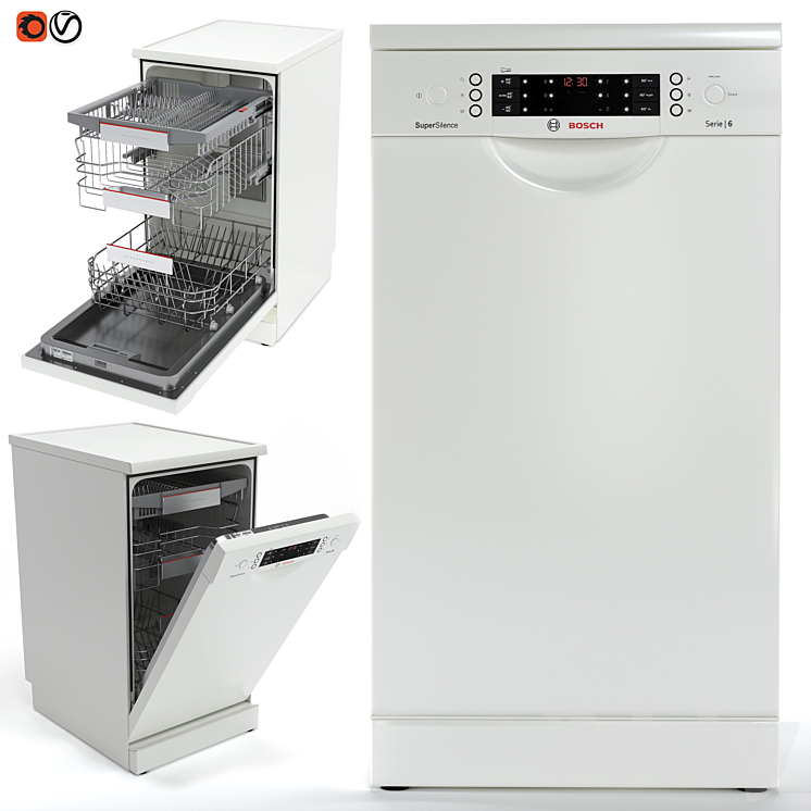 Dishwasher Bosch SuperSilence SPS66TW11R 3DS Max - thumbnail 1