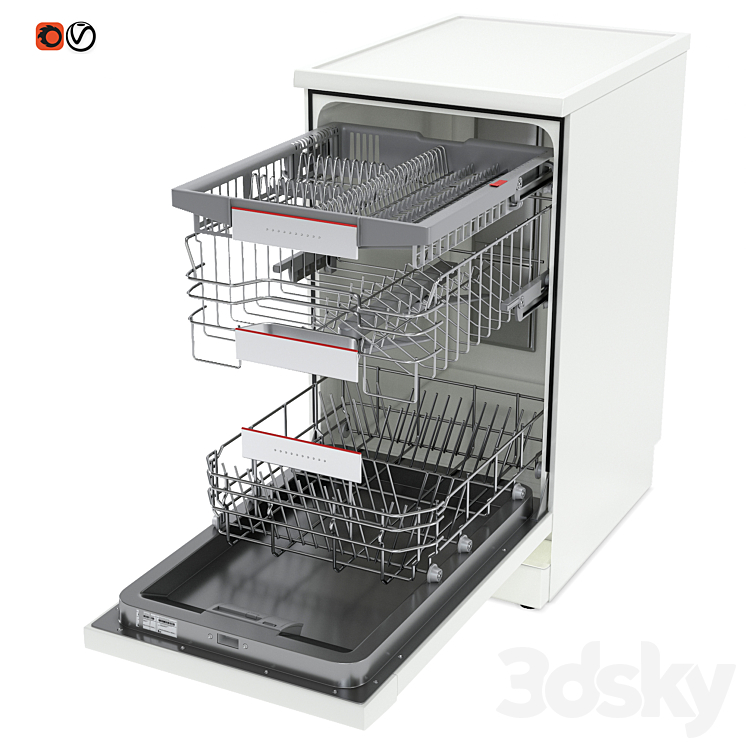 Dishwasher Bosch SuperSilence SPS66TW11R 3DS Max - thumbnail 2