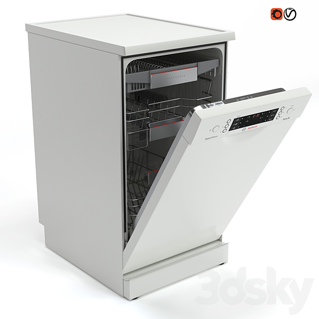 Dishwasher Bosch SuperSilence SPS66TW11R 3DSMax File - thumbnail 3