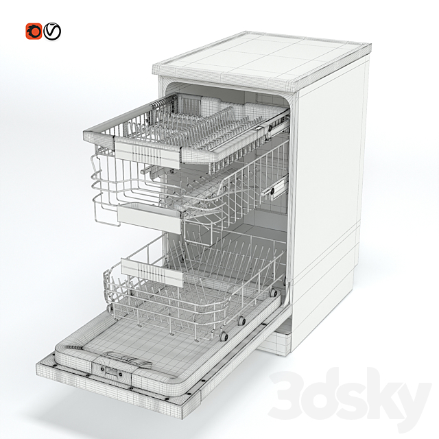 Dishwasher Bosch SuperSilence SPS66TW11R 3DSMax File - thumbnail 5