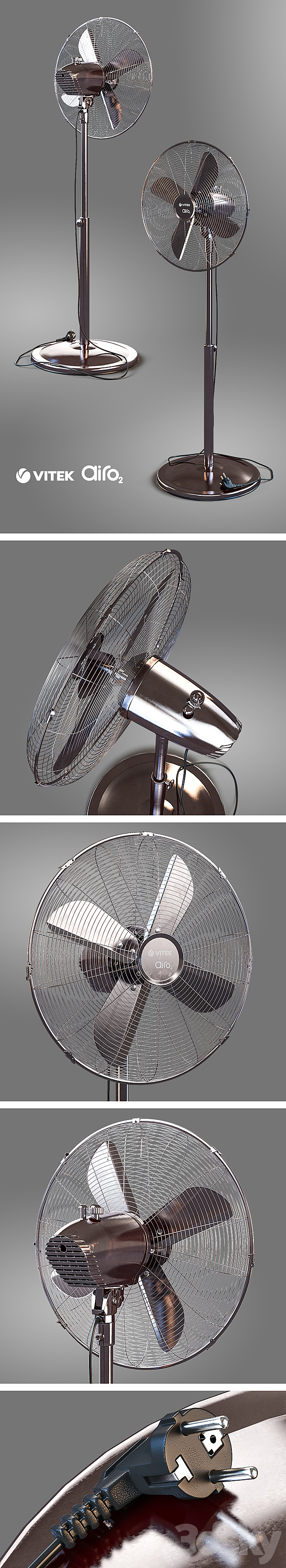 Fan Vitek Airo2 VT-1921CH. 3DS Max Model - thumbnail 2