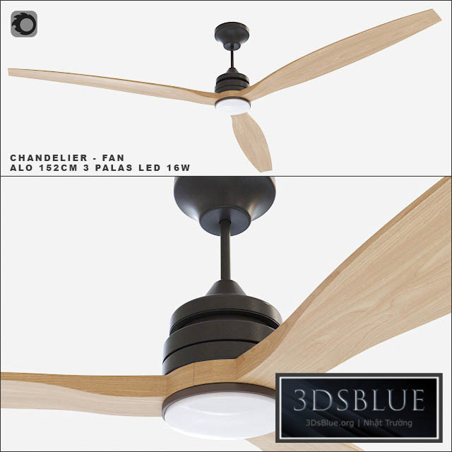 Faro Barcelona – ceiling fan ALO 152CM 3DS Max - thumbnail 3