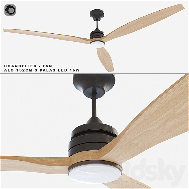 Faro Barcelona – ceiling fan ALO 152CM 3DSMax File - thumbnail 1