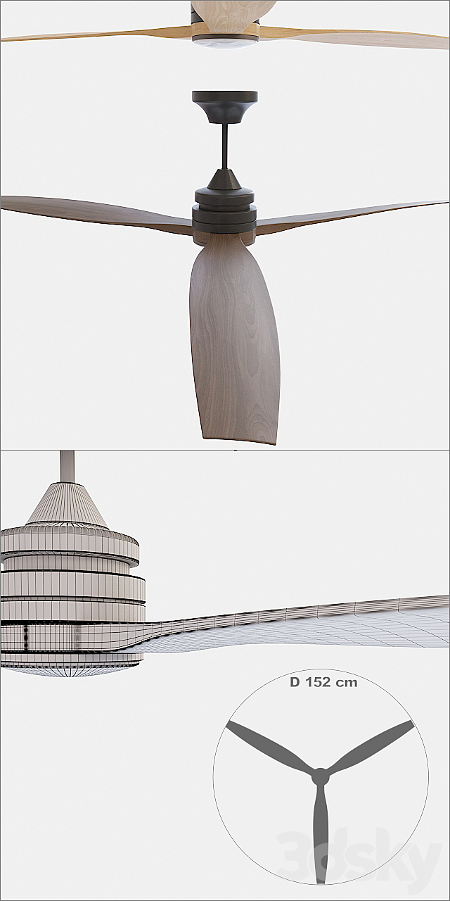 Faro Barcelona – ceiling fan ALO 152CM 3DSMax File - thumbnail 3