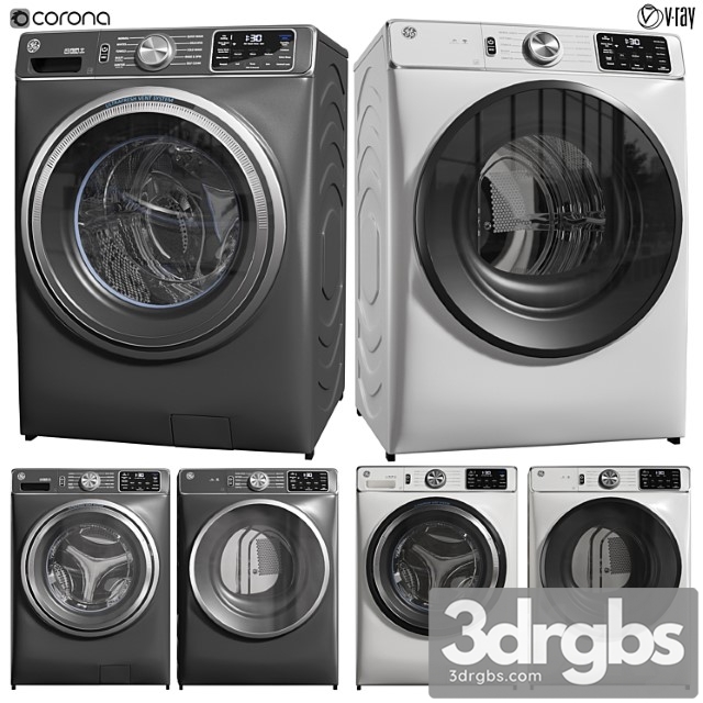 GE Wash Machine and Dryer 02 3dsmax Download - thumbnail 1