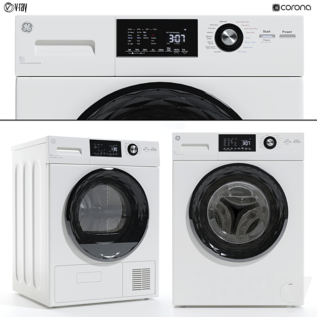 GE Washing machine and dryer 3DSMax File - thumbnail 1