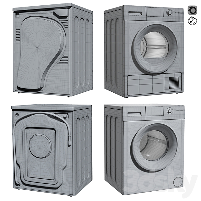 GE Washing machine and dryer 3DSMax File - thumbnail 3