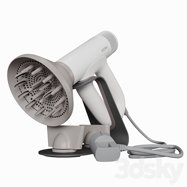 Hair dryer with stand BORK D711 3ds Max - thumbnail 1