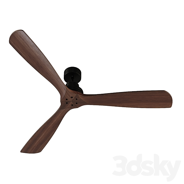 LANTAU Matt black ceiling fan 3ds Max - thumbnail 2