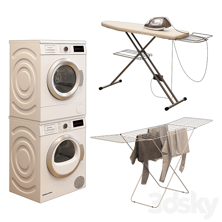 Laundry set 3DS Max - thumbnail 1