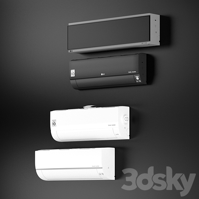 LG air conditioning collection 3DS Max Model - thumbnail 2