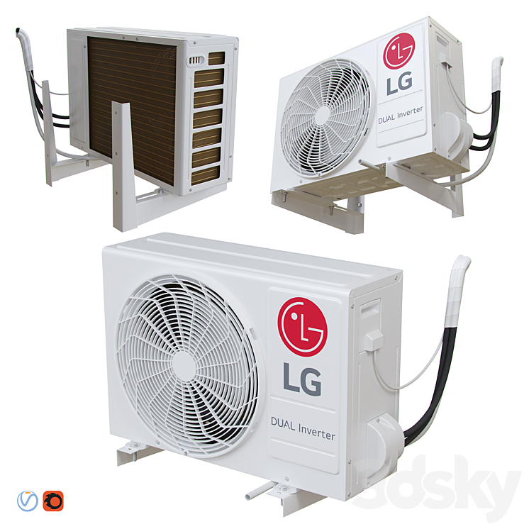 LG – P12SP (external air conditioning unit) 3DS Max - thumbnail 1