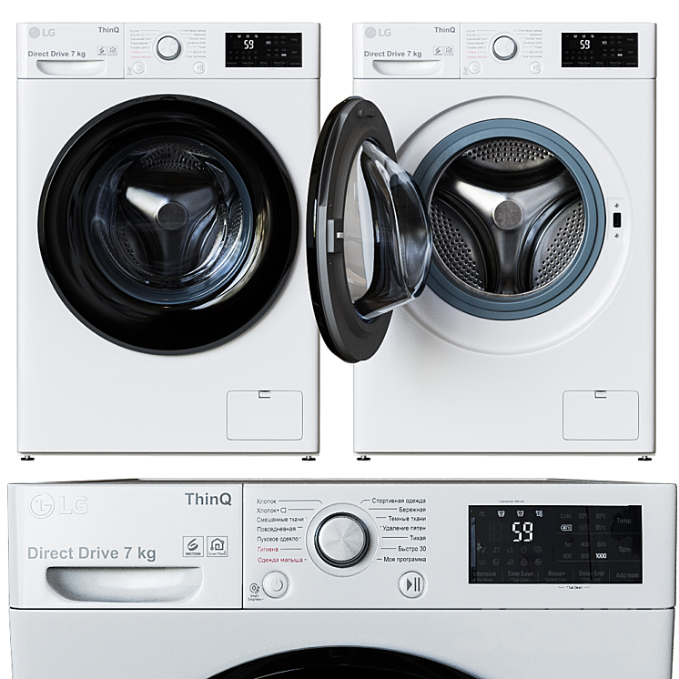 LG Washer F2V3HS6W 3DS Max - thumbnail 1