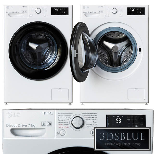 LG Washer F2V3HS6W 3DS Max - thumbnail 3