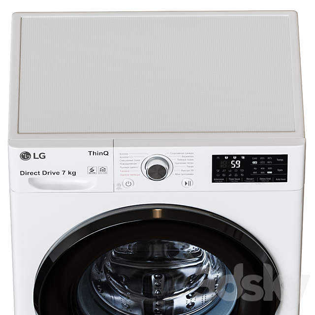 LG Washer F2V3HS6W 3DSMax File - thumbnail 3