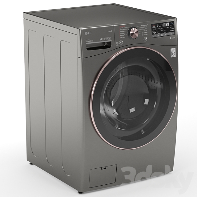 LG Washing machine WM4000HBA 3ds Max - thumbnail 2