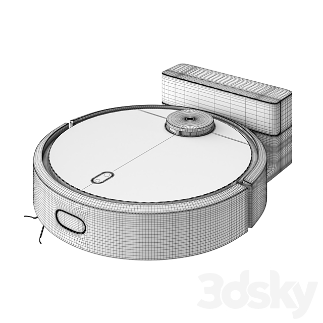 Mi Robot Vacuum Black 3DS Max Model - thumbnail 4