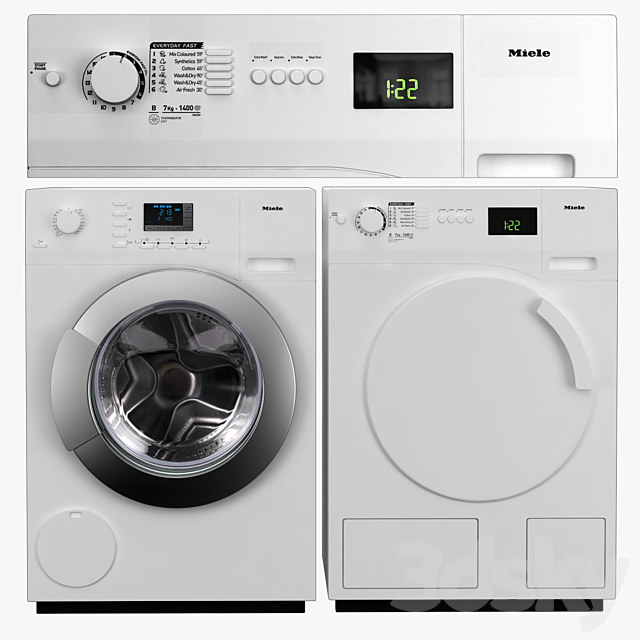 Miele washing machine 3DSMax File - thumbnail 1