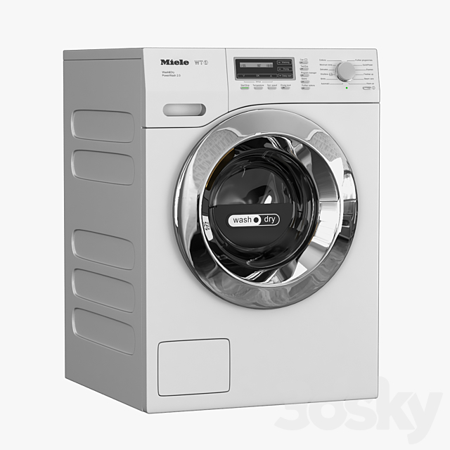 Miele_WTF130_WPM washing machine 3ds Max - thumbnail 2