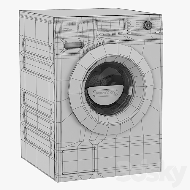 Miele_WTF130_WPM washing machine 3ds Max - thumbnail 3