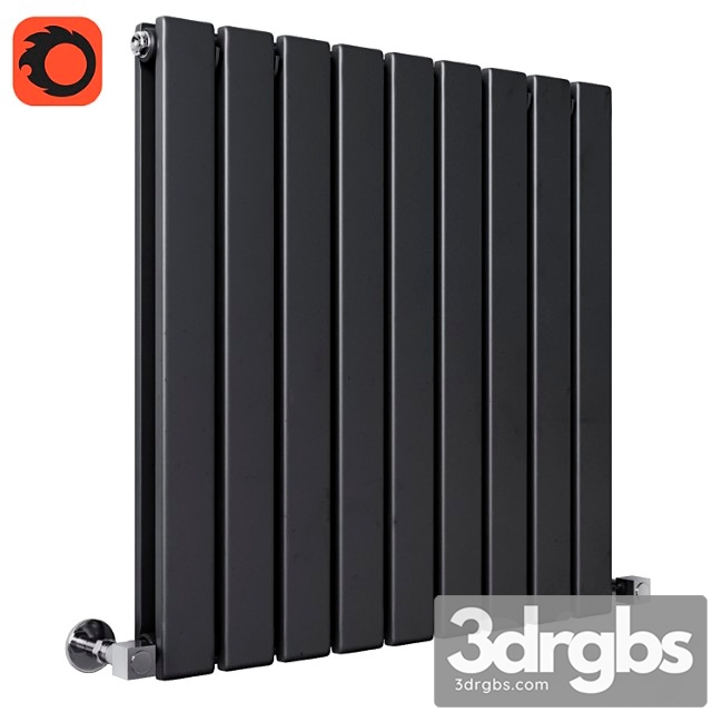 Milano Alpha Black Horizontal Double Slim Panel Designer Radiator 3dsmax Download - thumbnail 1