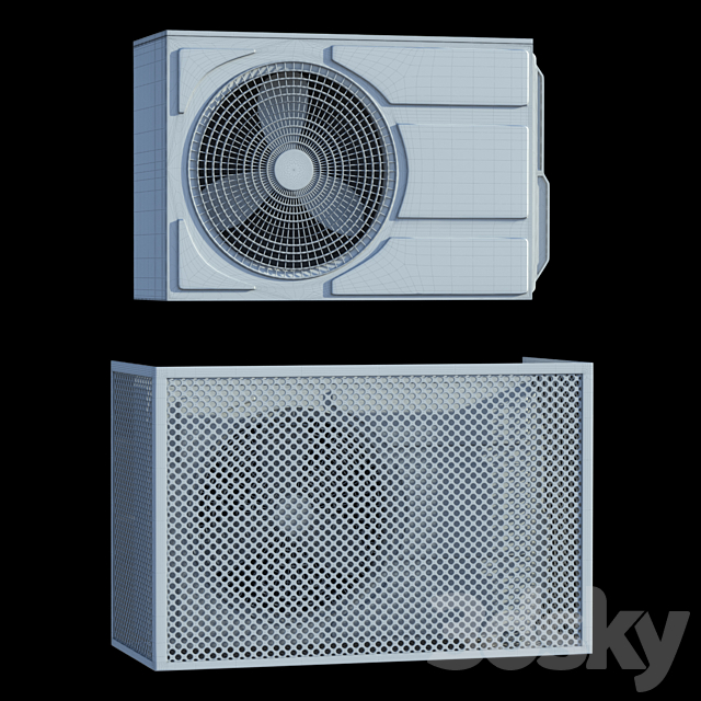 Mitsubishi air conditioner + a set of decorative boxes 3DS Max Model - thumbnail 2