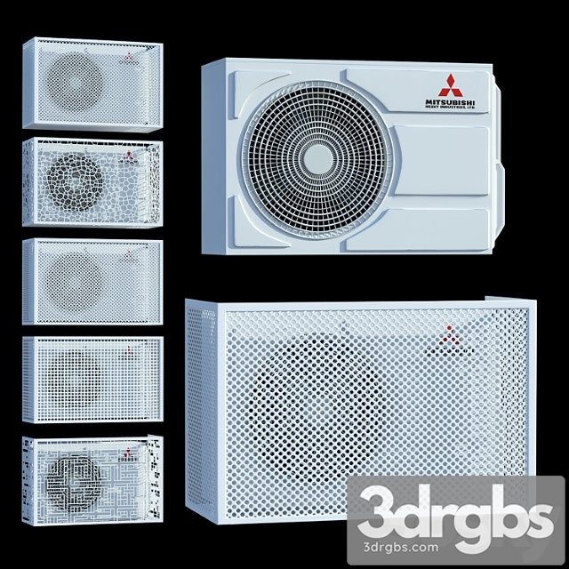 Mitsubishi Air Conditioner A Set of Decorative Boxes 3dsmax Download - thumbnail 1