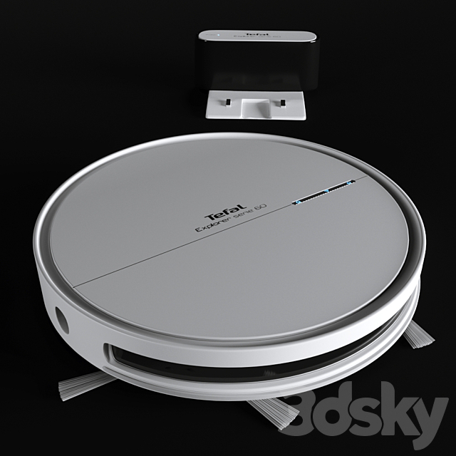 Robot vacuum cleaner Tefal X-plorer SERIE 60 white 3DSMax File - thumbnail 1