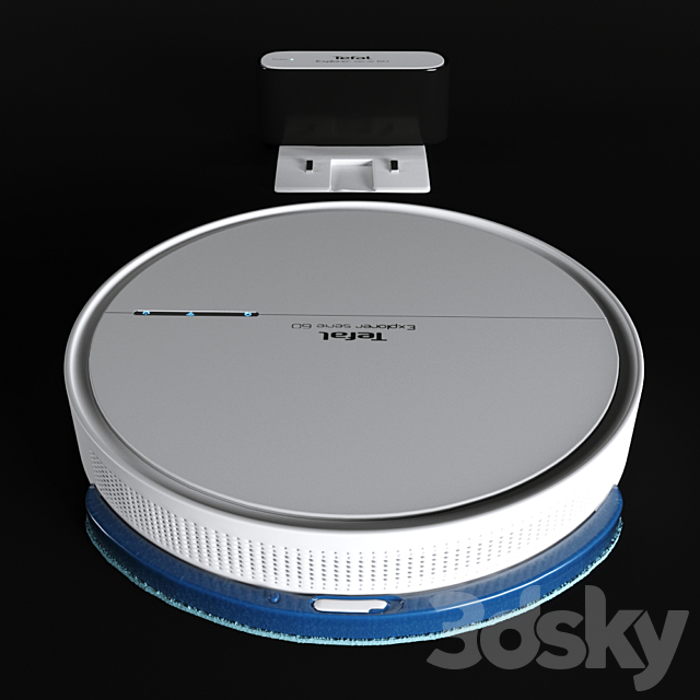 Robot vacuum cleaner Tefal X-plorer SERIE 60 white 3DSMax File - thumbnail 3