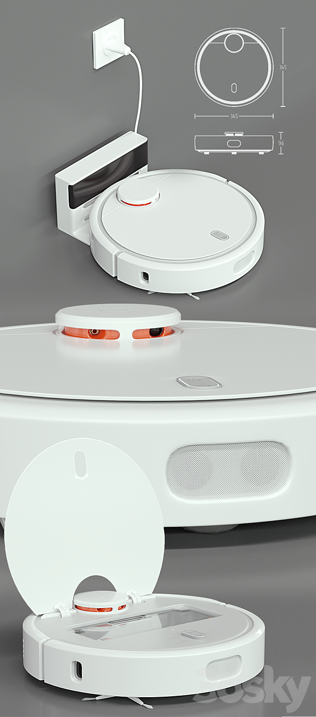 Robot vacuum cleaner Xiaomi Mijia 3DSMax File - thumbnail 2