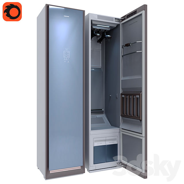 Samsung DF60R8600CG AirDresser Garment Care System 3DSMax File - thumbnail 1