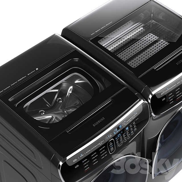 Samsung FlexWash Washer FlexDry Dryer Laundry 3DSMax File - thumbnail 4