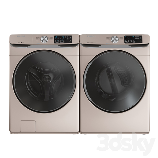 Samsung Washer Dryer WF45R6100AC Laundry Room 3ds Max - thumbnail 2