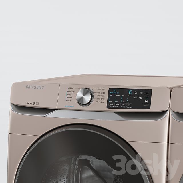 Samsung Washer Dryer WF45R6100AC Laundry Room 3ds Max - thumbnail 3