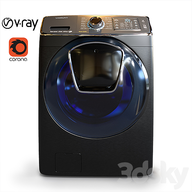 Samsung-Washer-Machine 3ds Max - thumbnail 1