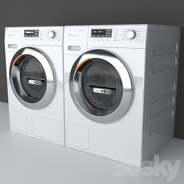 Set Miele WTH 130 and WTF 130 3ds Max - thumbnail 2