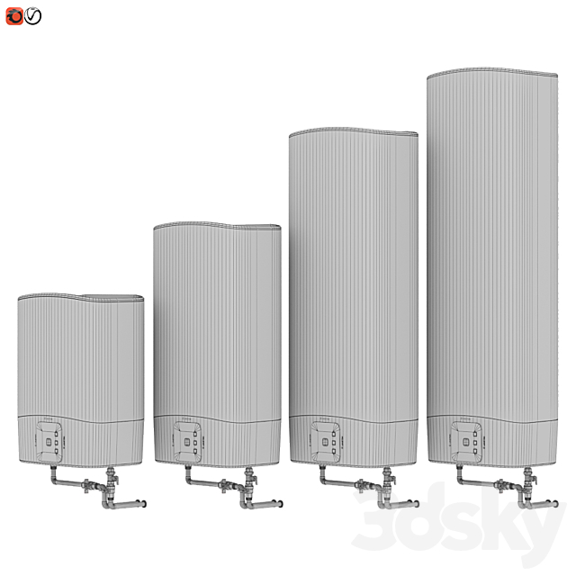 Set Water heater ARISTON ABS Velis EVO PW 3DS Max Model - thumbnail 3