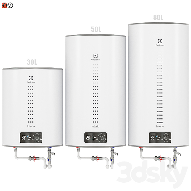 Set Water heater Electrolux EWH Interio 3ds Max - thumbnail 1