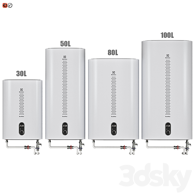 Set Water heater Electrolux EWH Royal Flash 3DSMax File - thumbnail 1