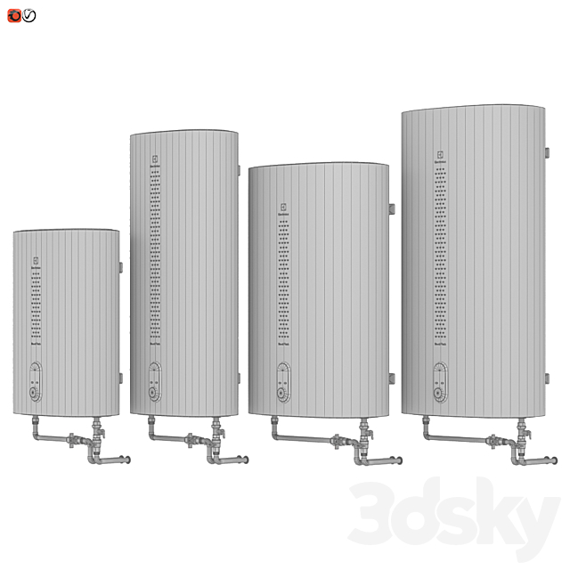 Set Water heater Electrolux EWH Royal Flash 3DSMax File - thumbnail 3