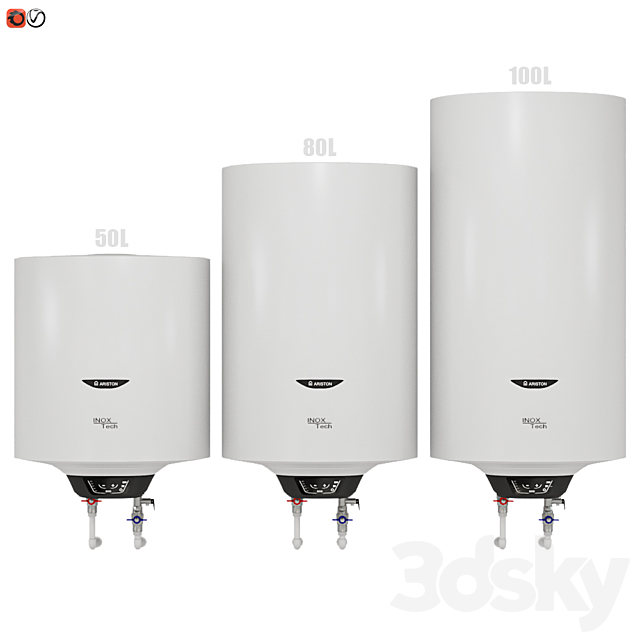 Set Water heater Water heater ARISTON PRO1 ECO INOX ABS PW 3ds Max - thumbnail 1