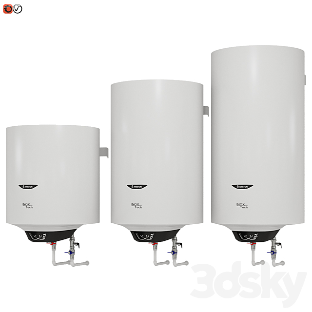 Set Water heater Water heater ARISTON PRO1 ECO INOX ABS PW 3ds Max - thumbnail 2